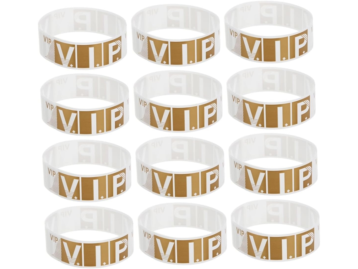 Homsfou 300 - Pulseiras de Papel Confortáveis para Eventos VIP, Impressão Dourada e Transparente para Feiras e Festas