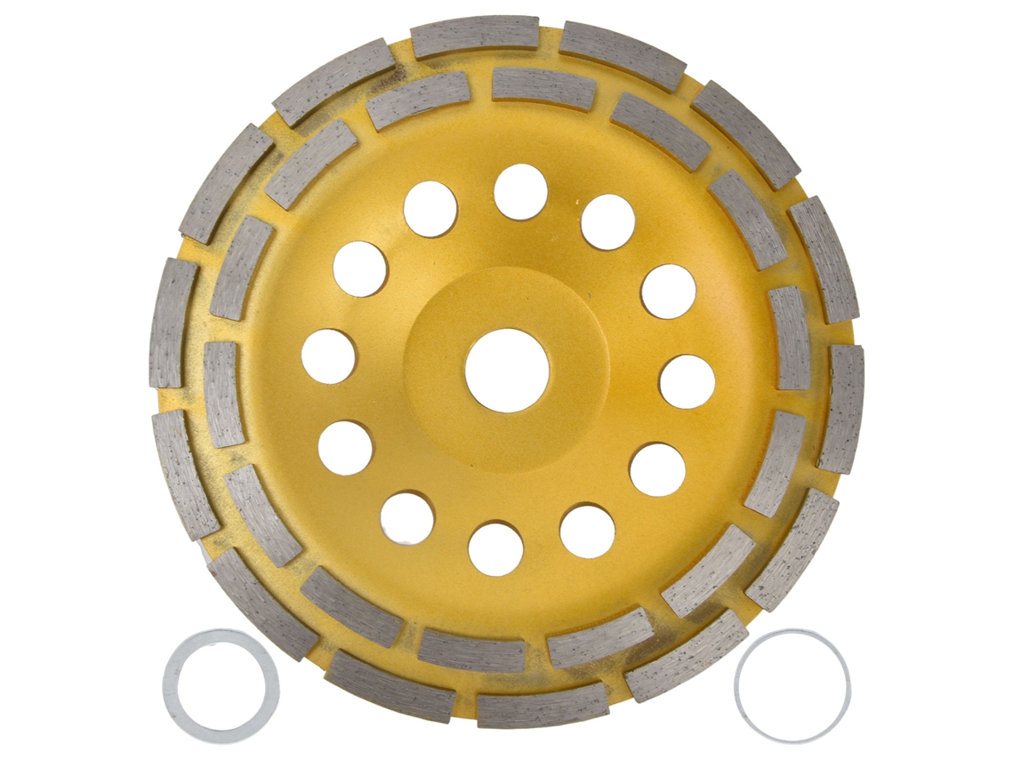 Rueda De Esmeril Diamante De Copa De Doble Fila Para Concreto Granito Piedra Mármol 180mm