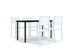 Garden Dining Set, Garden Dining Sets Vidaxl Branco Plástico (mesa Com 140 Cm De Comprimento)