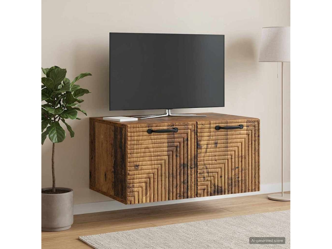 Vidaxl Gabinete De Tv De Parede Madeira Antiga 59,5 X 41 X 30 Cm