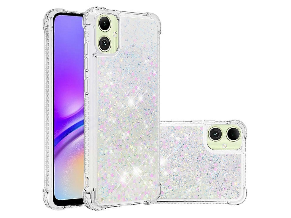 Capa Traseira De Tpu Com Glitter E Areia Movediça À Prova De Choque Para Samsung Galaxy A07 4g Com Corações A Laser