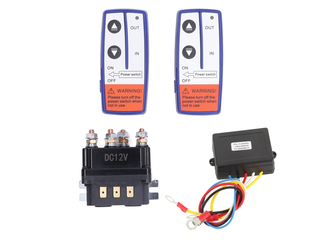 Kit de relé para guincho 12V 250A com controle remoto e interruptor de contato para veículos industriais | S/MARCA