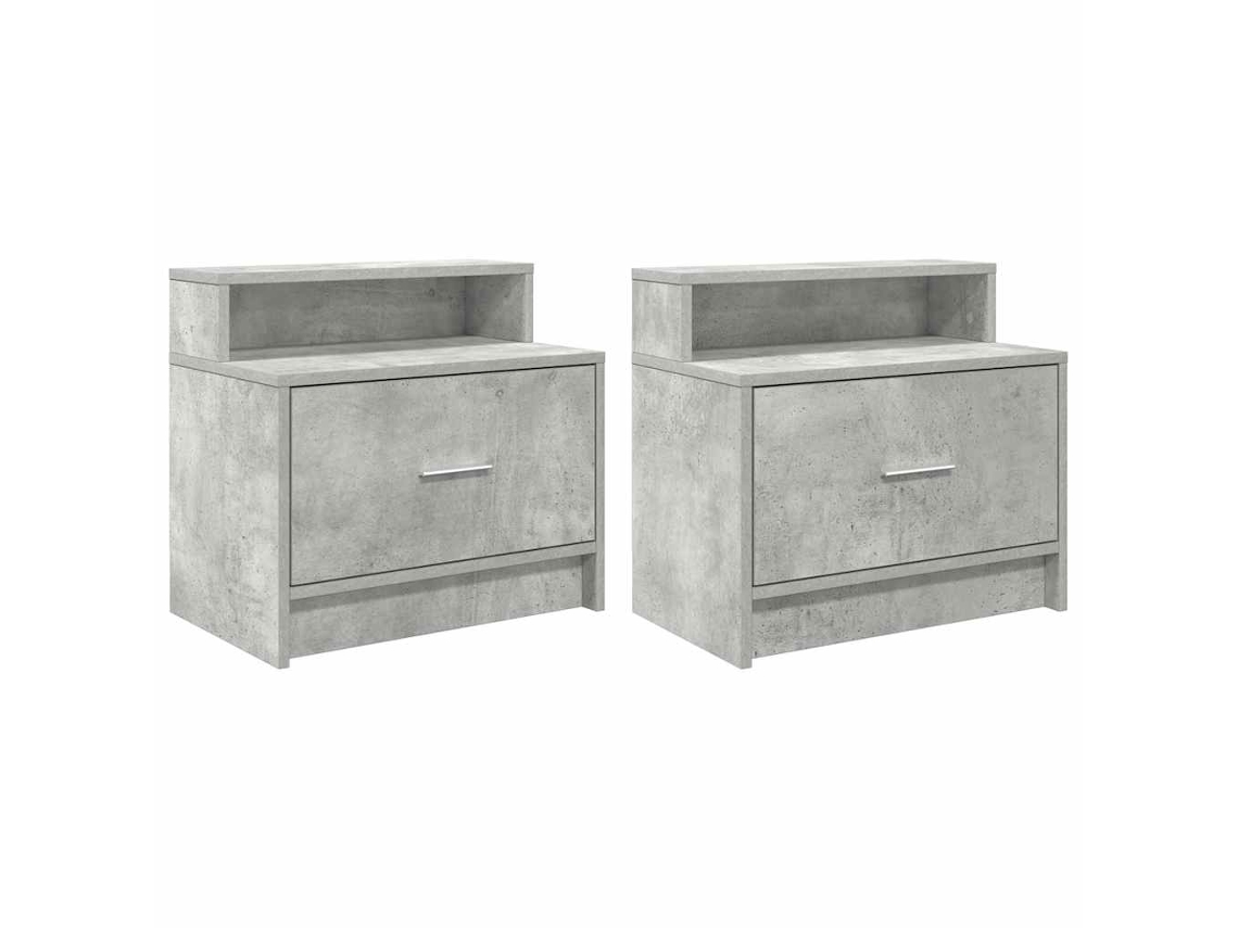 Bedside Cabinet, Bedside Cabinets Vidaxl Cinzeto Madeira Processada (n/a)