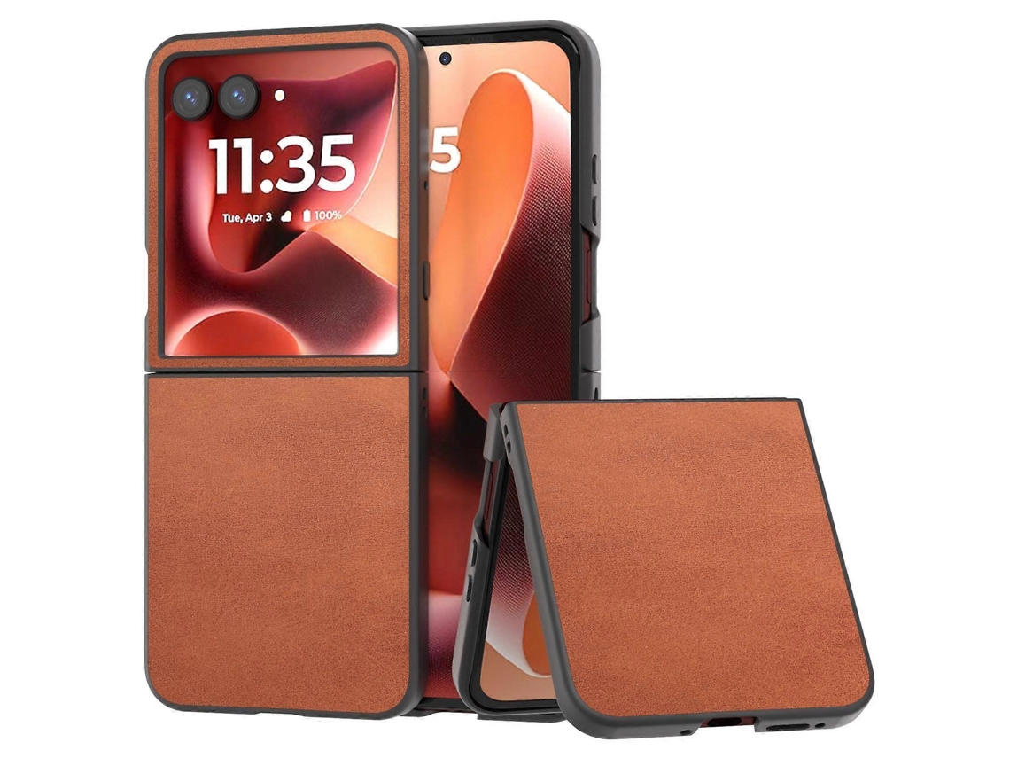 Capa Para Celular Motorola Razr 60 Ultra Em Pu Com Textura De Couro Bovino