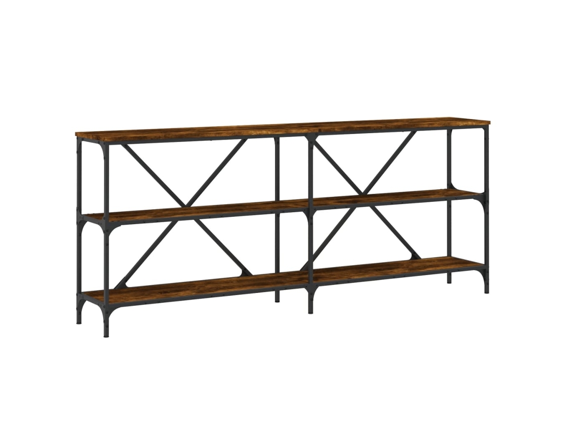 Mesa Consola Derivados de Madeira e Ferro Carvalho Fumado MAISON EXCLUSIVE (180x30x75 cm)