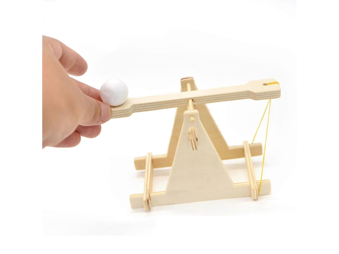 Kit De Construção Infantil Com 2 Modelos De Catapulta De Madeira