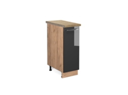 Móveis de cozinha Fame-Line, 30 cm, Carvalho PT, Antracite alto brilho, Vicco