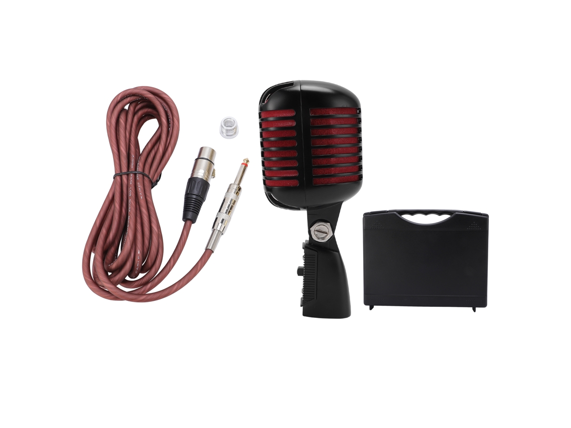 Aetheria microfone Dinâmico Cardióide Retro Ajustável para Palco Ktv com Som Cristalino Preto