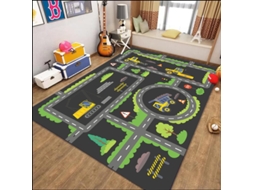 Tapete Para Brincar Chrui - Trânsito Urbano, Lavável E Com Superfície De Secagem Rápida - 80*120cm - Pista 07