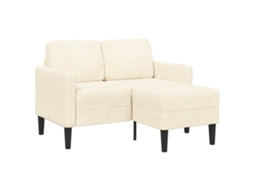 Vidaxl Sofá 2 Lugares Com Chaise Em L 125 Cm Linho Creme