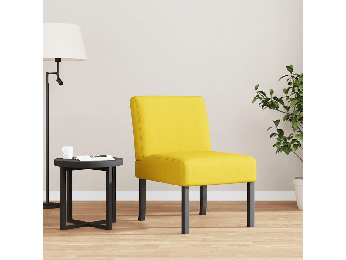 Vidaxl Cadeirão Tecido Amarelo-claro