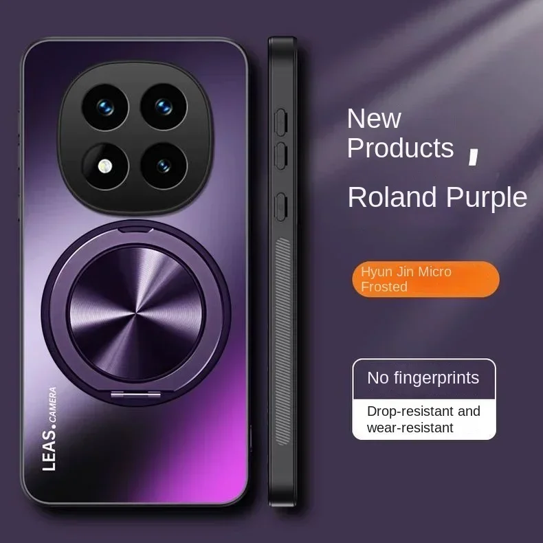 (roxo, Redmi Note 13 Pro 4g) Capa Rígida Para Celular Com Suporte Magnético Para Carro, À Prova De Choque E Com Acabamento Fosco.