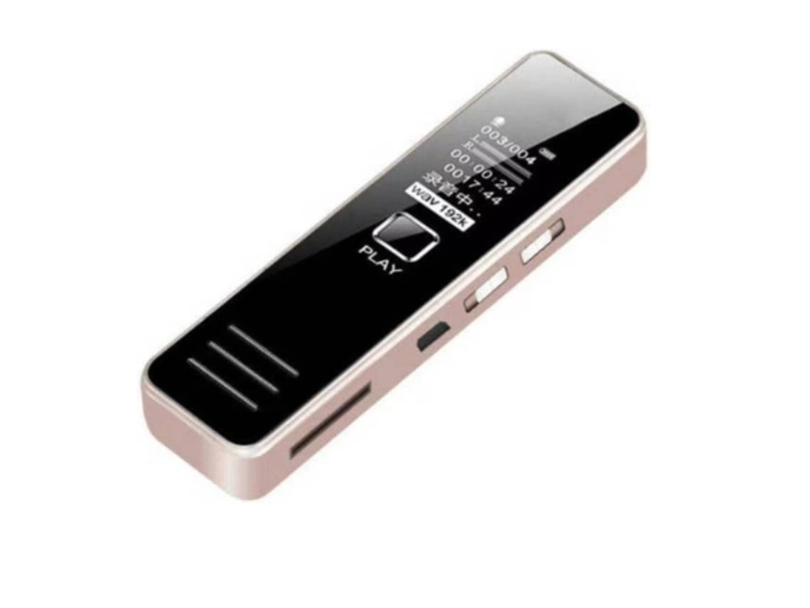 Lurelia Gravador De Voz Digital 32gb Com Usb Recarregável, Redução De Ruído, Reprodução Mp3 Para Palestras, Entrevistas - Rosa Ouro