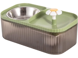 1º Comedouro, Bebedouro para Gatos, Fonte de Água para Gatos, Dispensador de Água para Animais de Estimação, Alimentador, Verde AQUAFORGE