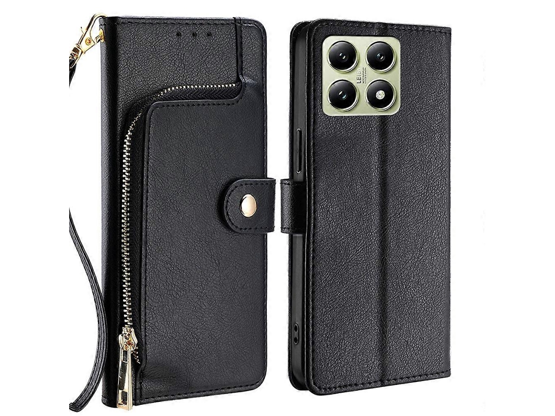 Capa De Couro Com Zíper Para Celular Xiaomi 17 Pro