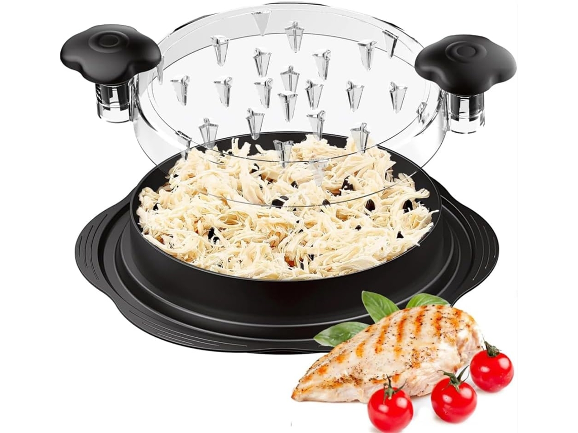 Desfiador de Frango, Carne Frango com Escova e Placa Silicone, Moedor Vermelho para Porco Desfiada, Bovina AQUAFORGE (preto)