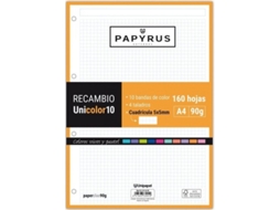 Livro Recambio Uni10 A4 160h 90g 4 Taladros Cuadricula 5x5 10 Colores De Banda Tonos Vivos Y Pastel De Desconocido (espanhol)