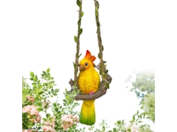 Estatuetas Pássaros Enfeite Papagaio Divertido Prova Decorativos Ambientes Internos Externos Jardim Quintal GOKOCO