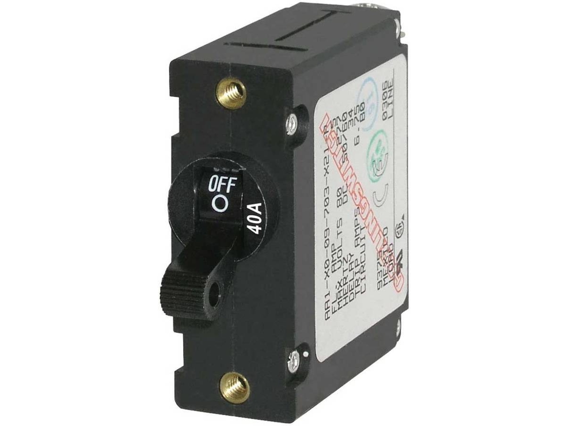 Interruptor BLUE SEA Ac/Dc Single Pole Magnetic World Circuit Breaker 40A Preto