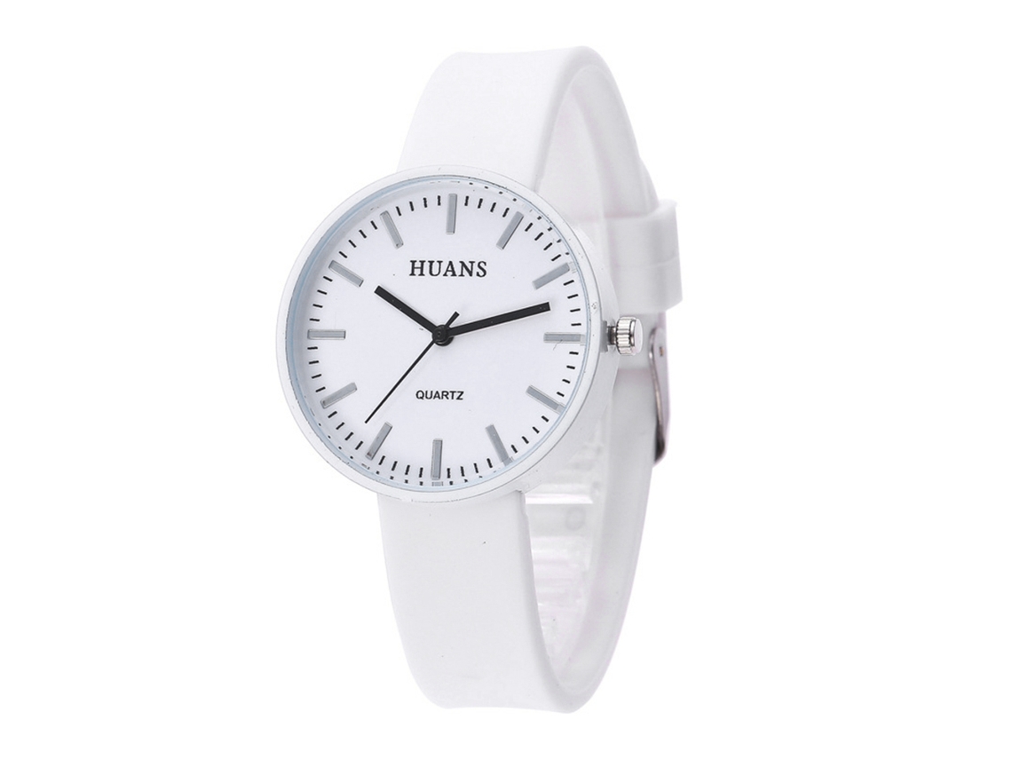 Reloj Para Niños Simple Cute De Cuero Silicona Con Movimiento De Cuarzo (blanco)