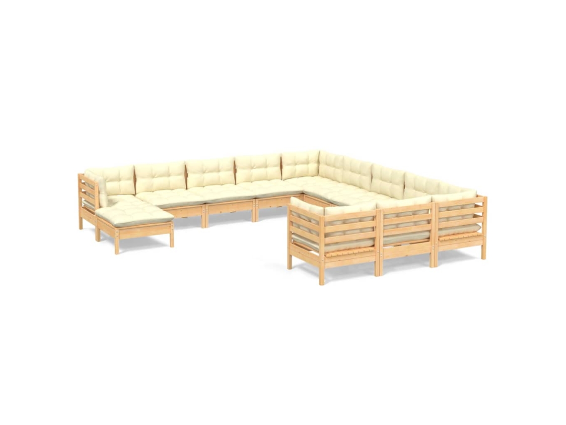 Garden Lounge Set, Garden Lounge Sets Vidaxl Creme Madeira De Pinho (n/a)