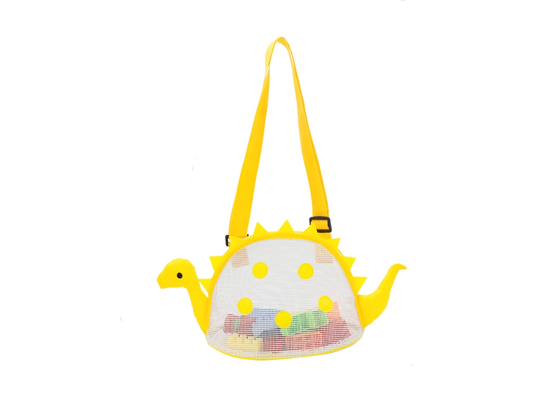 Bolsa De Praia Infantil Com Estampa De Dinossauro, Bolsa Para Conchas, Bolsa Para Brinquedos De Praia, Amarela