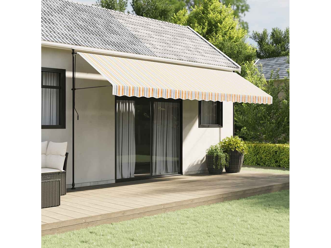Vidaxl Tecido De Substituição Para Sanefa De Toldo 480x20 Cm Riscas Multicor