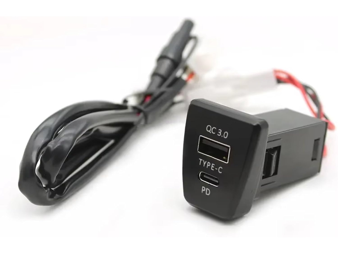 Conector Usb Aux Para Console De Carro, Compatível Com Rav4, 5ª Geração, Xa50 2019e 2020, Usb Tipo C Pd E Qc30 Conector