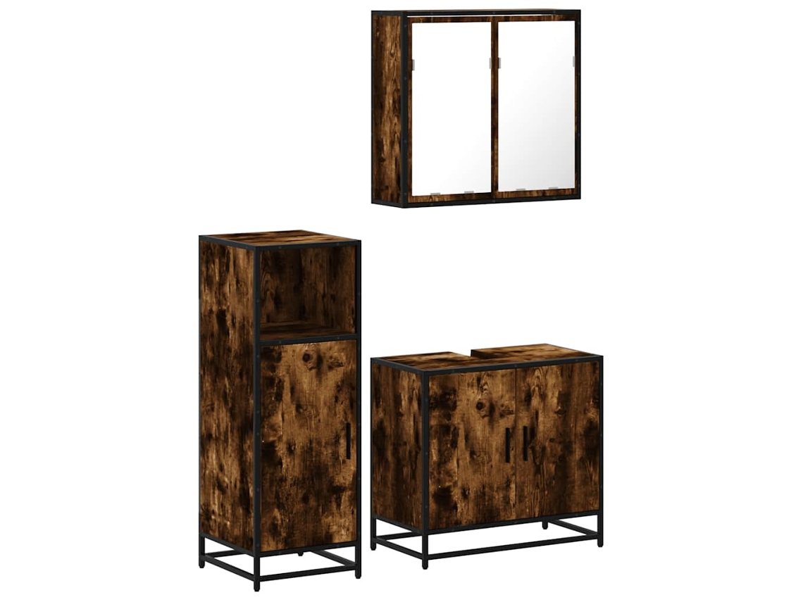 Bathroom Furniture Set, Bathroom Furniture Sets Vidaxl Marrom Madeira Processada (n/a)