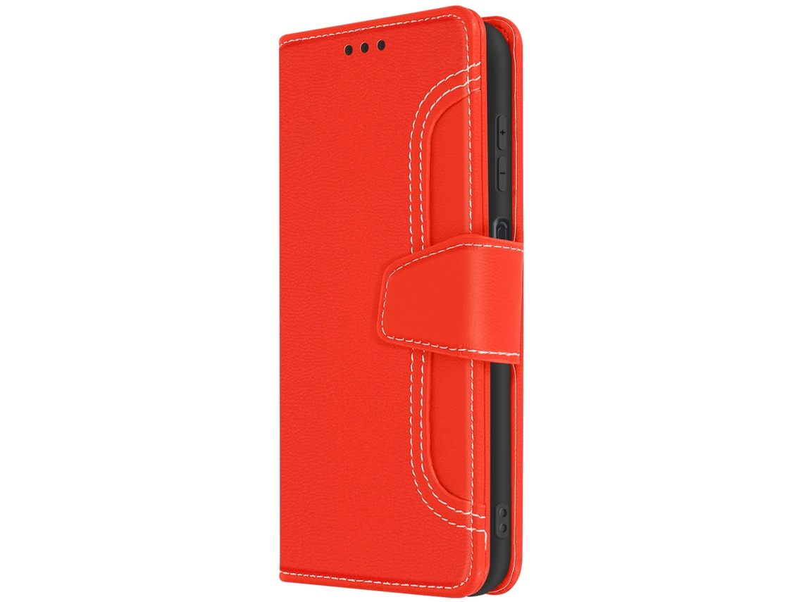 Capa Fólio para Samsung Galaxy 5/A14 AVIZAR Pele Vermelho