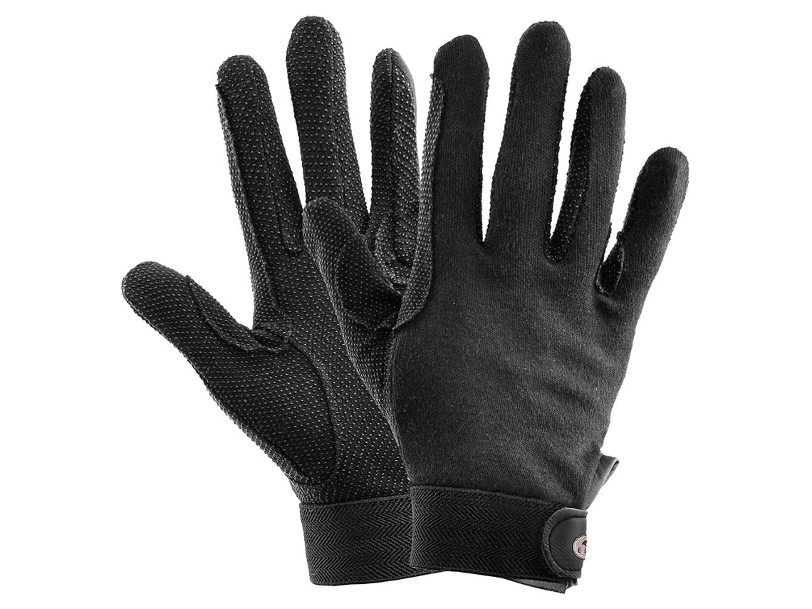 E.L.T. Luvas Equitação Knit-Cotton Picot Preto Xle.L.T.