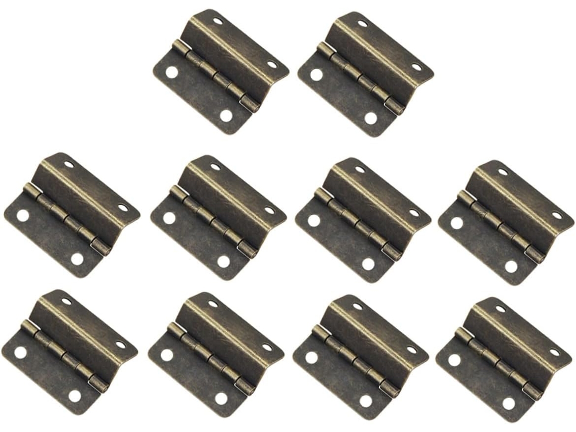 Conjunto De 10 Dobradiças Triplas Reforçadas Em Ângulo Reto Para