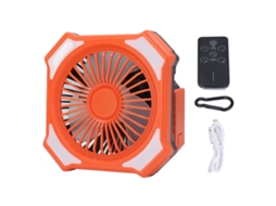 Venteador Lanterna Led Recarregável 4000mah Laranja Preto