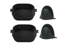Conjunto Com 4 Tigelas De Silicone E Luvas Para Fritadeira(tamanho Máximo)