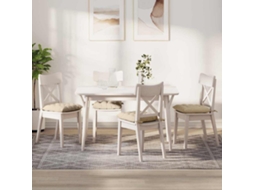 Vidaxl Almofadas De Assento 4 Unid. Microfibra Creme 40 X 40 X 6 Cm