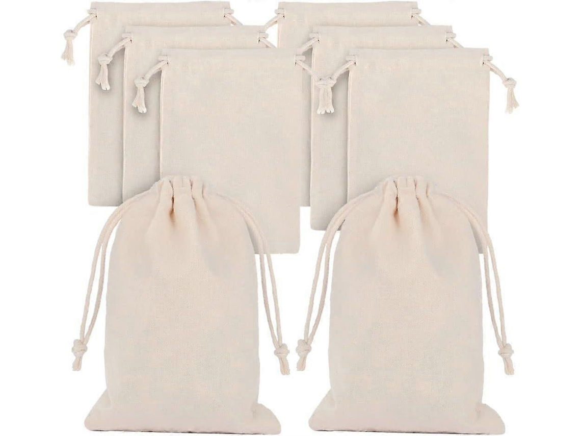 25 Unidades De Sacolas Pequenas Algodão, Sacola Tecido 10x15cm Com Cordão, Juta Pequena Reutilizável Amieiro Aquaforge (fmy)