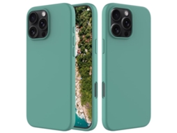 Lurelia Capa Protetora Para Iphone 16 Pro, Em Silicone E Pc, Interior Em Microfibra, Recortes Precisos, Cor Verde E Anti-riscos