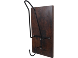 Suporte Mural Multifuncional Para Casque De Moto Marron Em Bois Et Metal Multifuncional Para Rangement Et