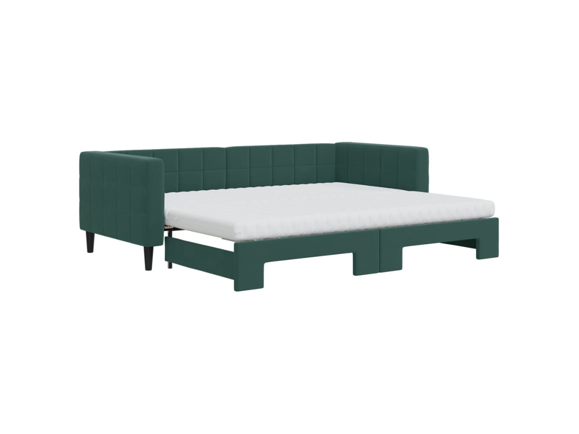 Daybed With Trundle, Daybeds With Trundles Vidaxl Verde Veludo (90 X 200 Cm)
