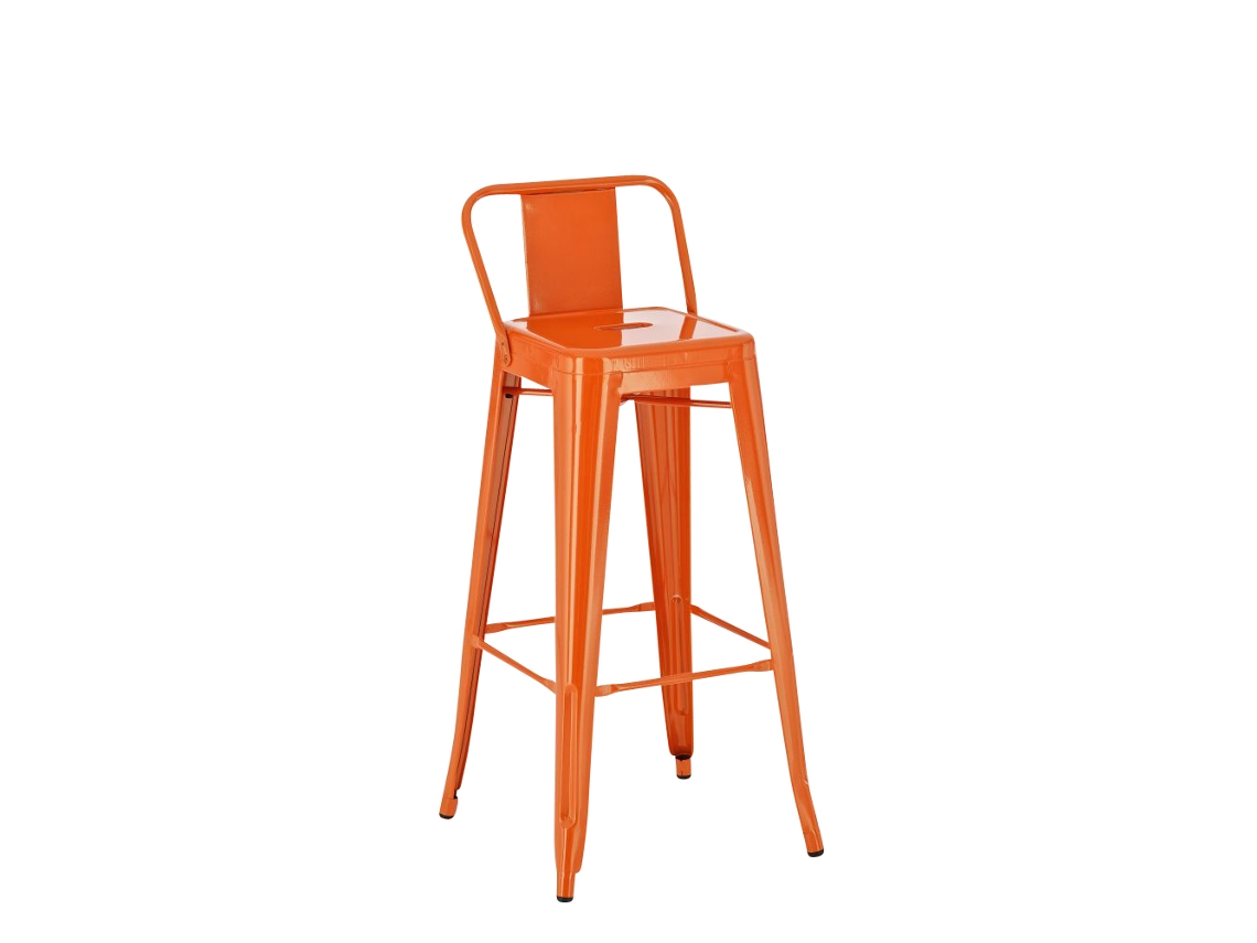 Banco de bar em metal Mason laranja CLP