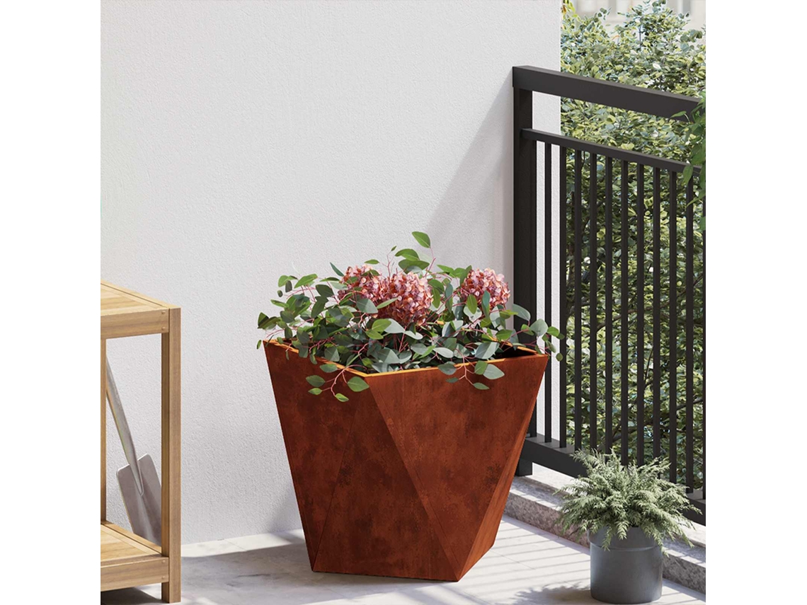 Vidaxl Floreira Ferro Enferrujado 40 X 40 X 40 Cm