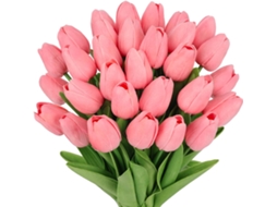 Tulipas Artificiais , Flores Artificiais para o Dia Dos Namorados, Casamento e Decoração de Casa (rosa) AQUAFORGE (30 Unidades)