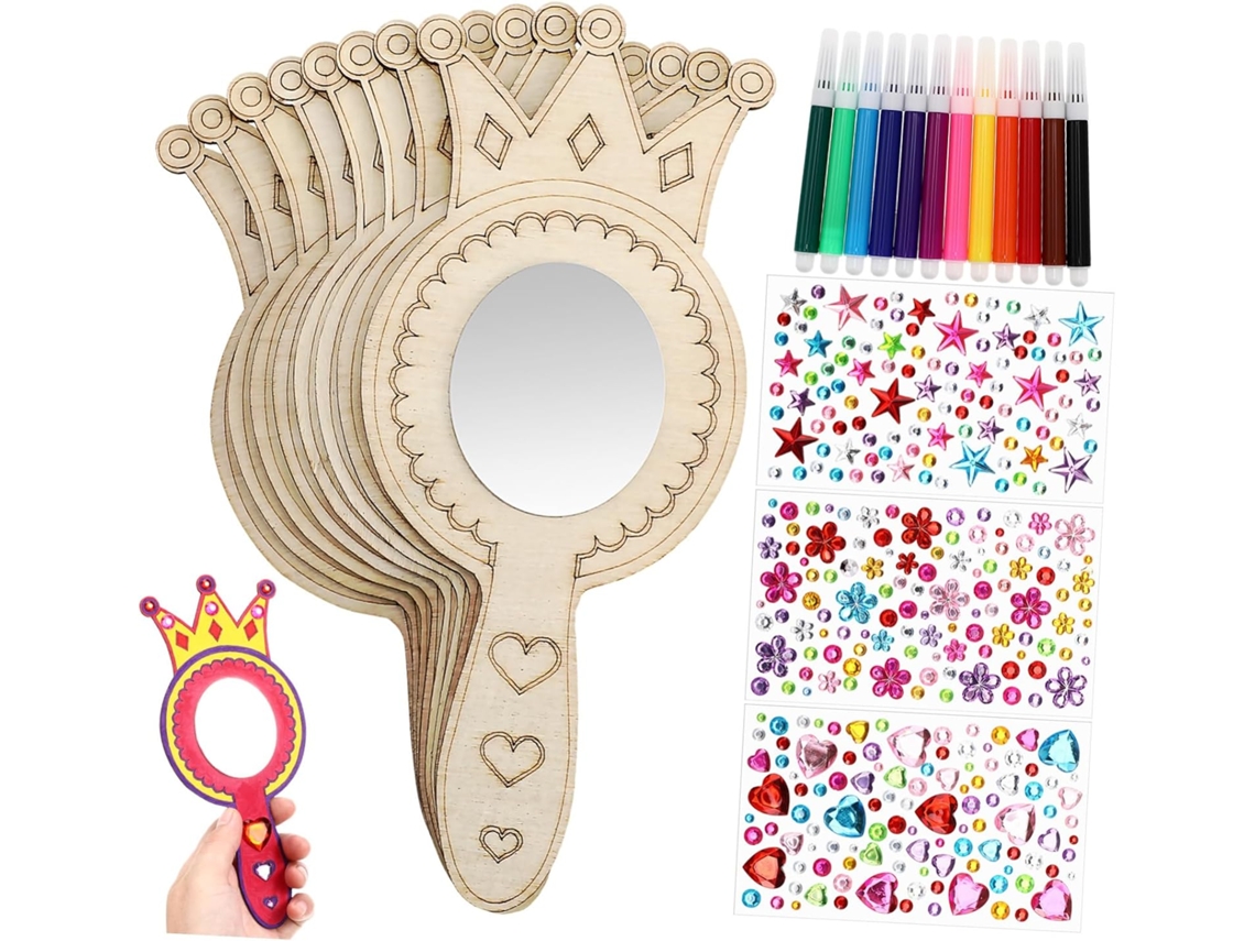 Conjunto De 8 Espelhos Madeira Para Pintar