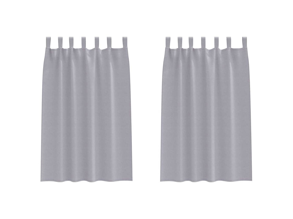 Conjunto 2 Cortinas Opacas Vidaxl Cinzento Poliéster (175 X 140 Cm)