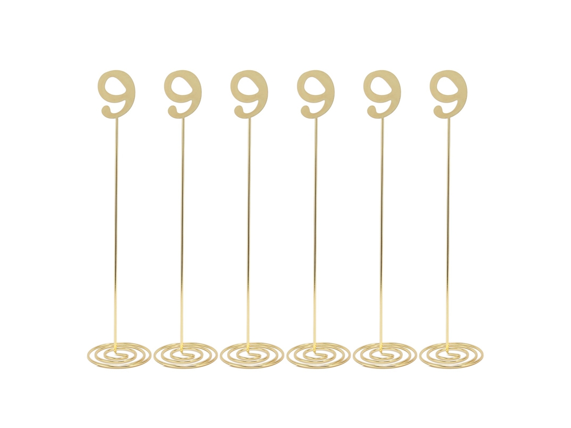 6pcs Número Mesa Metal Alto Con Base Antirroto Para Banquete Boda Recepción 9
