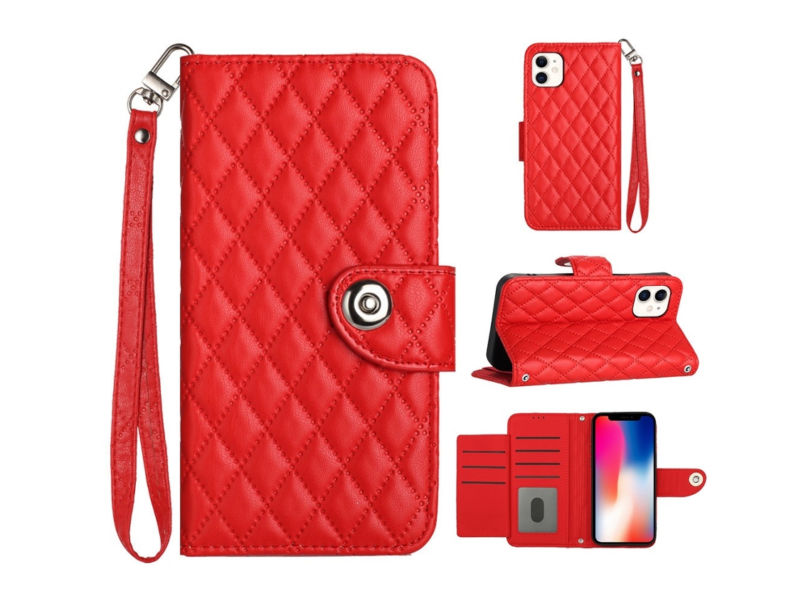 Capa Para Iphone 11 Pele Sintética Vermelho