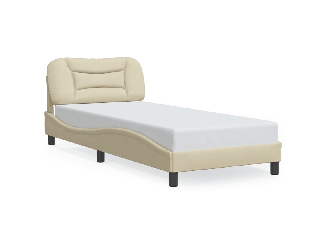 Bed Frame, Bed Frames Vidaxl Creme Tecido (90 X 200 Cm)
