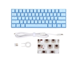 Teclado Mecânico Readson 61 Teclas Rgb 3 Modos Sem Fio Ergonômico Compatível Com Jogos Eixo Cor Chá