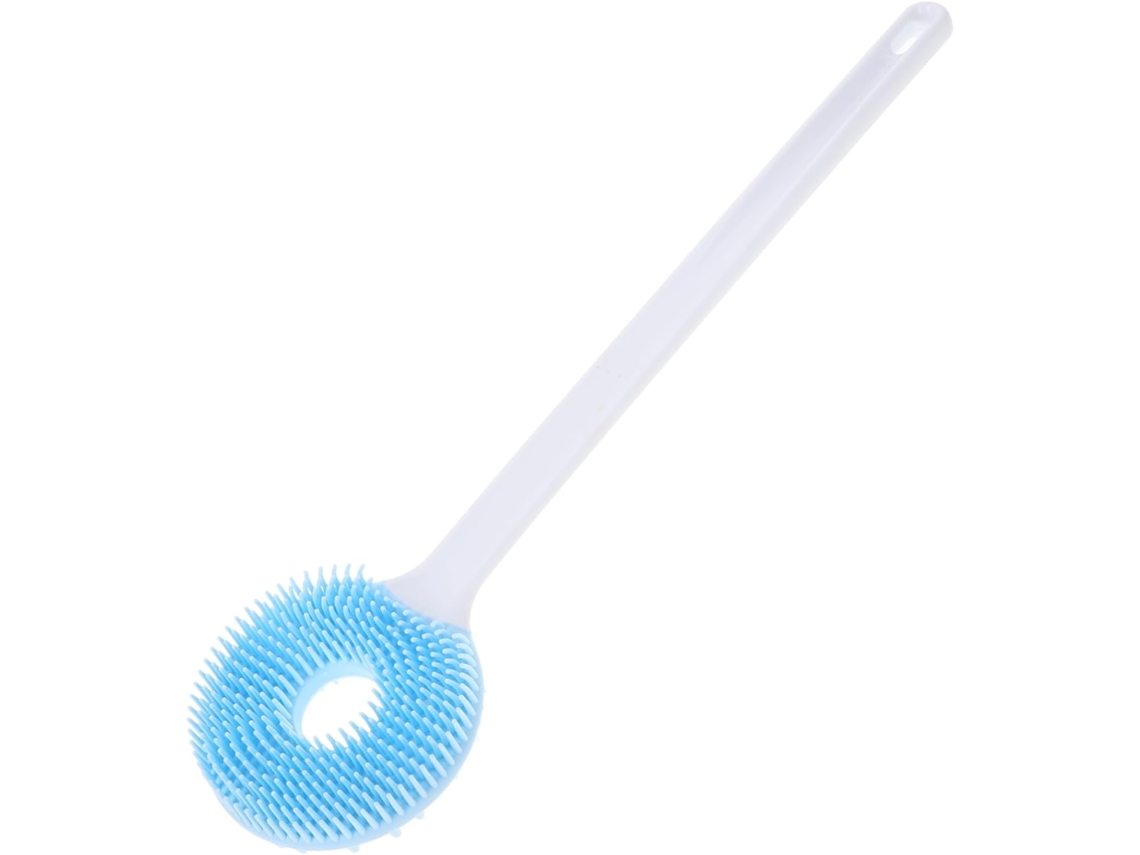 Escova De Banho Esfoliante Silicone Para As Costas, Cabo Longo, Dupla Função Escova De Chuveiro E Massageador Corporal
