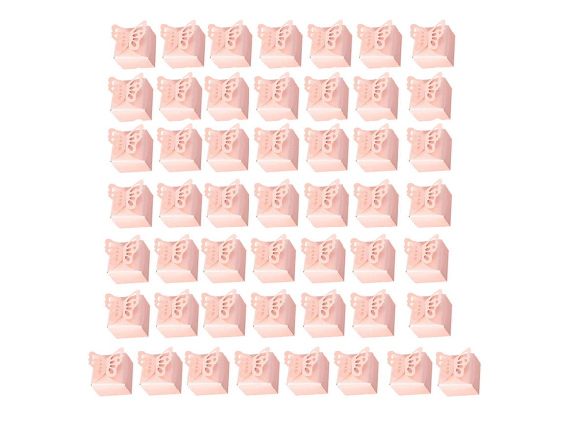 50 Caixas de Lembranças Borboleta Rosa para Festas Aniversário Casamento Decoração Doces Presentes S/MARCA